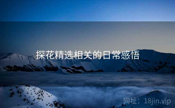 探花精选相关的日常感悟